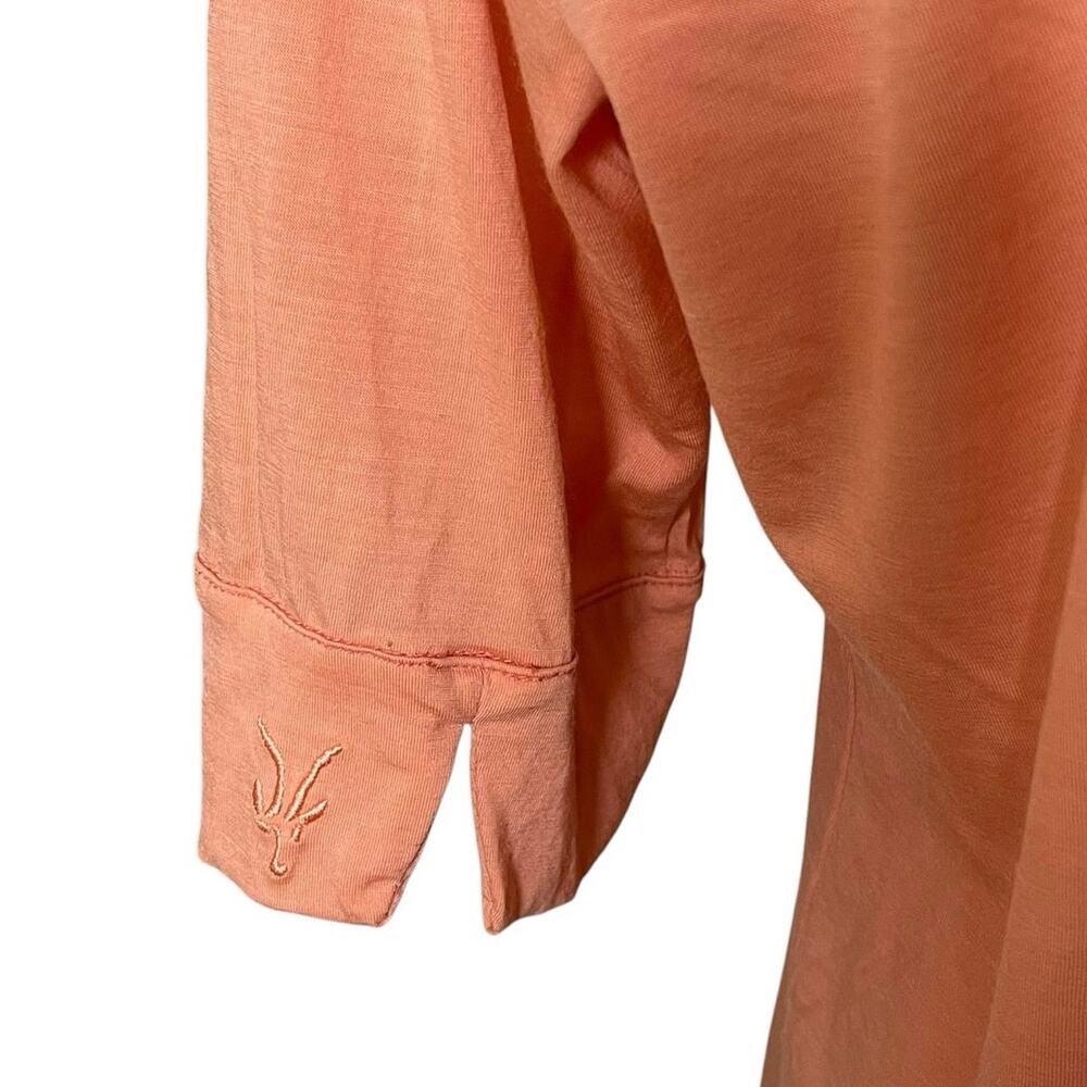 Ibex Merino Wool Collared Button Up Elbow Length Sleeve Coral Large Top Outdoors - Picture 5 of 9